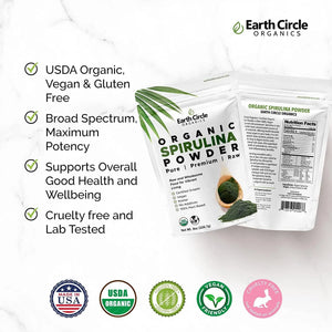 EARTH CIRCLE ORGANICS - Earth Circle Organics Organic Spirulina Powder 226.7Gr. - The Red Vitamin MX - Suplementos Alimenticios - {{ shop.shopifyCountryName }}