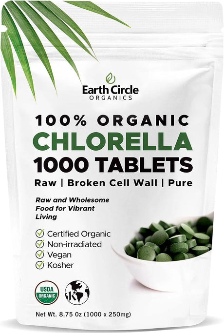 EARTH CIRCLE ORGANICS - Earth Circle Organics Premium Chlorella 1000 Tabletas - The Red Vitamin MX - Suplementos Alimenticios - {{ shop.shopifyCountryName }}