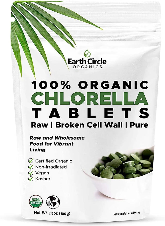 EARTH CIRCLE ORGANICS - Earth Circle Organics Premium Chlorella 400 Tabletas - The Red Vitamin MX - Suplementos Alimenticios - {{ shop.shopifyCountryName }}