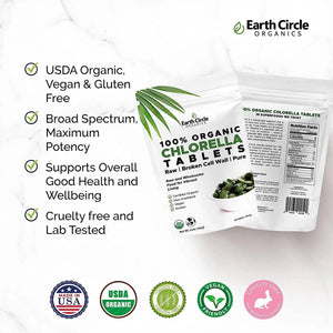 EARTH CIRCLE ORGANICS - Earth Circle Organics Premium Chlorella 400 Tabletas - The Red Vitamin MX - Suplementos Alimenticios - {{ shop.shopifyCountryName }}