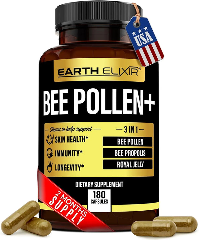 EARTH ELIXIR - Earth Elixir 3-in-1 Bee Pollen Propolis 1000Mg. 180 Capsulas - The Red Vitamin MX - Suplementos Alimenticios - {{ shop.shopifyCountryName }}