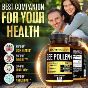 EARTH ELIXIR - Earth Elixir 3-in-1 Bee Pollen Propolis 1000Mg. 180 Capsulas - The Red Vitamin MX - Suplementos Alimenticios - {{ shop.shopifyCountryName }}