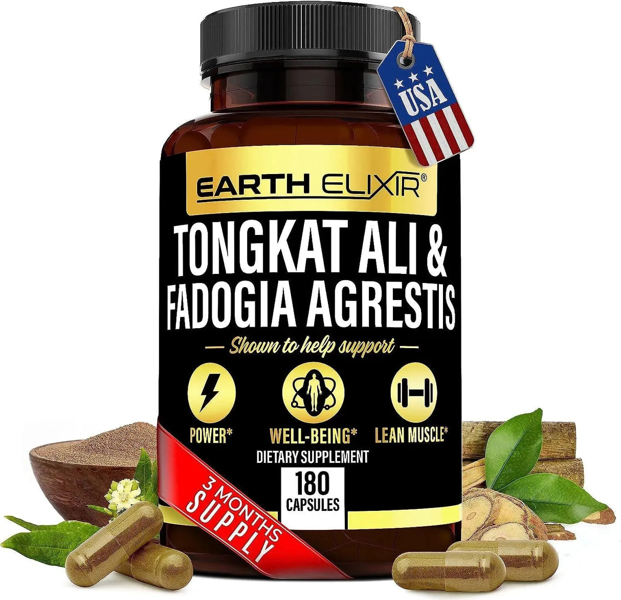 EARTH ELIXIR - Earth Elixir Fadogia Agrestis 600Mg. Tongkat Ali 500Mg. 180 Capsulas - The Red Vitamin MX - Suplementos Alimenticios - {{ shop.shopifyCountryName }}