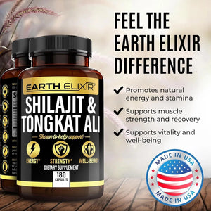 EARTH ELIXIR - Earth Elixir Shilajit 1000Mg. & Tongkat Ali 180 Capsulas - The Red Vitamin MX - Suplementos Alimenticios - {{ shop.shopifyCountryName }}