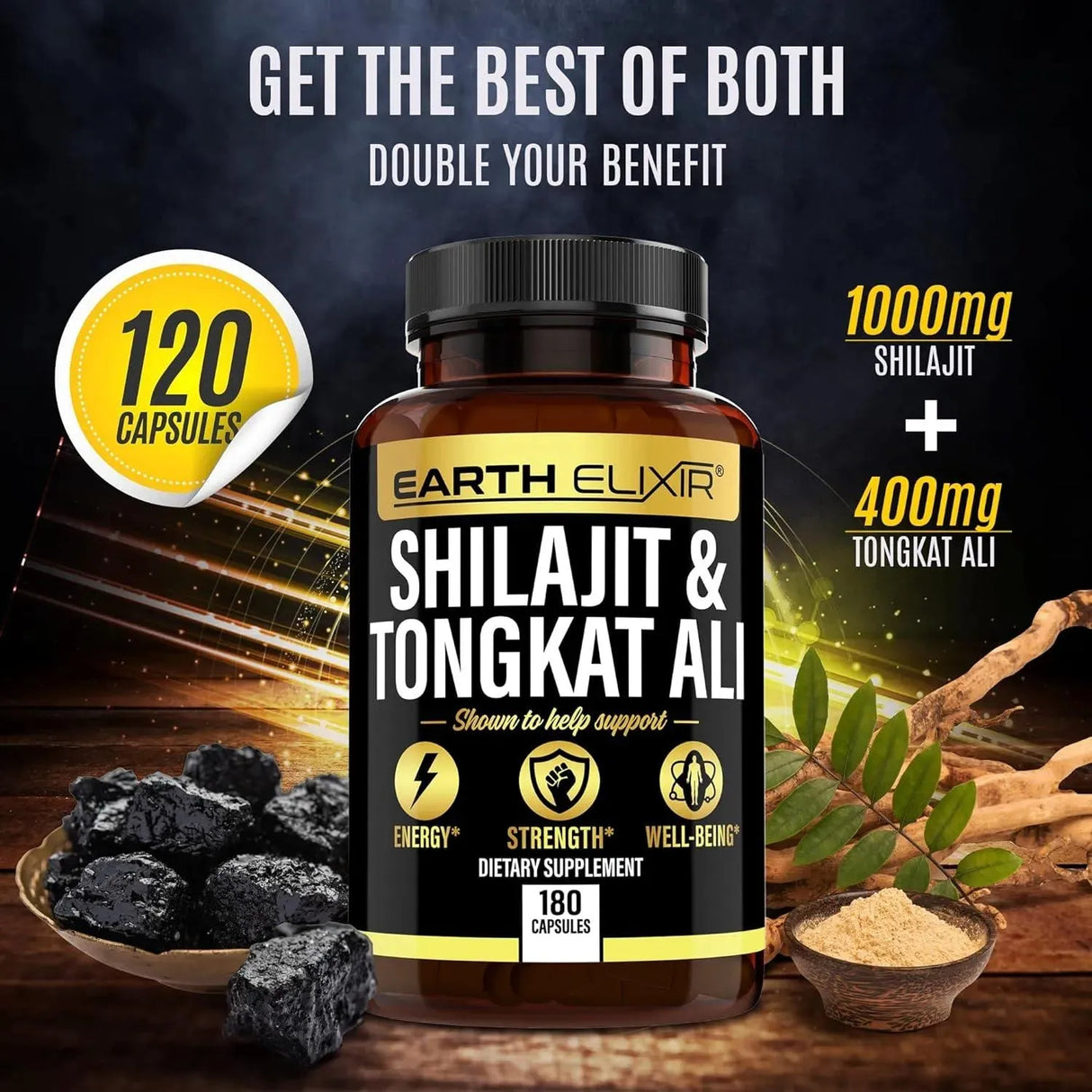 EARTH ELIXIR - Earth Elixir Shilajit 1000Mg. & Tongkat Ali 180 Capsulas - The Red Vitamin MX - Suplementos Alimenticios - {{ shop.shopifyCountryName }}