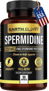 EARTH ELIXIR - Earth Elixir Spermidine Supplements 1200Mg. 90 Capsulas - The Red Vitamin MX - Suplementos Alimenticios - {{ shop.shopifyCountryName }}