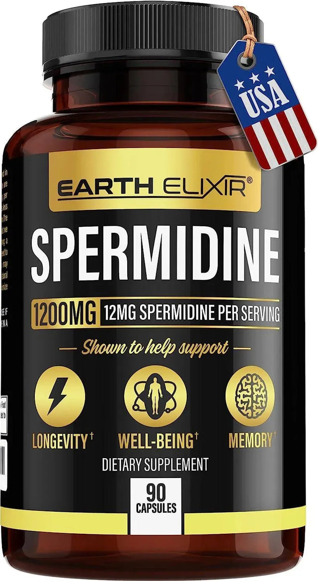 EARTH ELIXIR - Earth Elixir Spermidine Supplements 1200Mg. 90 Capsulas - The Red Vitamin MX - Suplementos Alimenticios - {{ shop.shopifyCountryName }}