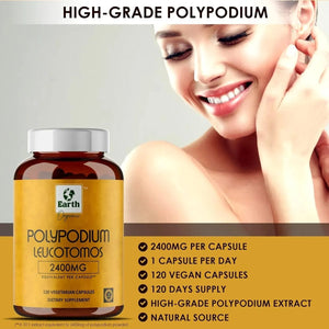 EARTH ORGANIC - Earth Organic Polypodium Leucotomos Extract 2400Mg. 120 Capsulas - The Red Vitamin MX - Suplementos Alimenticios - {{ shop.shopifyCountryName }}