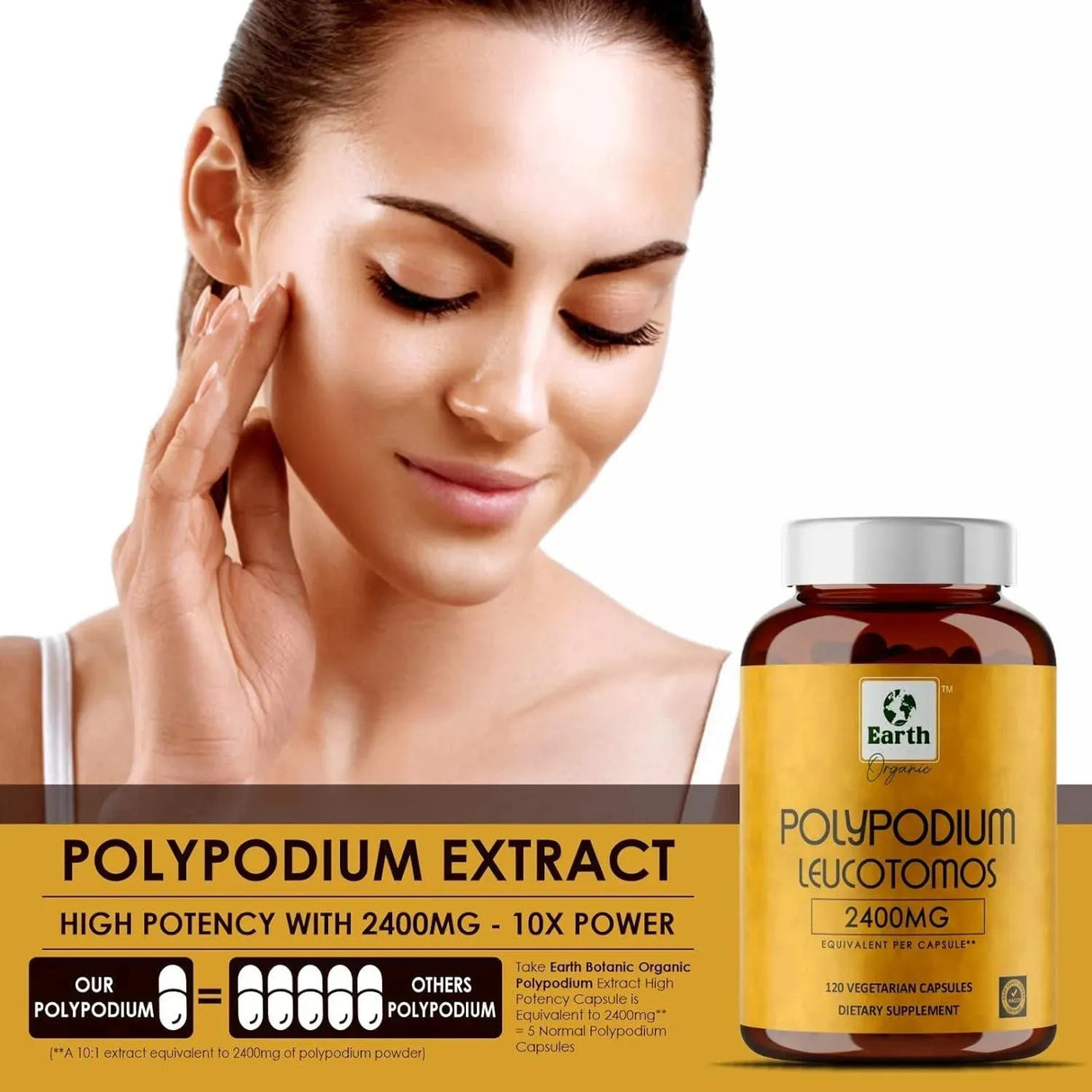 EARTH ORGANIC - Earth Organic Polypodium Leucotomos Extract 2400Mg. 120 Capsulas - The Red Vitamin MX - Suplementos Alimenticios - {{ shop.shopifyCountryName }}