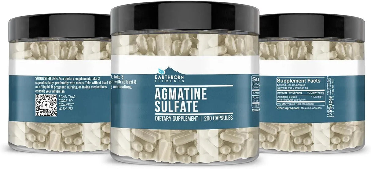 EARTHBORN ELEMENTS - Earthborn Elements Agmatine Sulfate 200 Capsulas - The Red Vitamin MX - Suplementos Alimenticios - {{ shop.shopifyCountryName }}