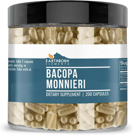 EARTHBORN ELEMENTS - Earthborn Elements Bacopa Monnieri 200 Capsulas - The Red Vitamin MX - Suplementos Alimenticios - {{ shop.shopifyCountryName }}