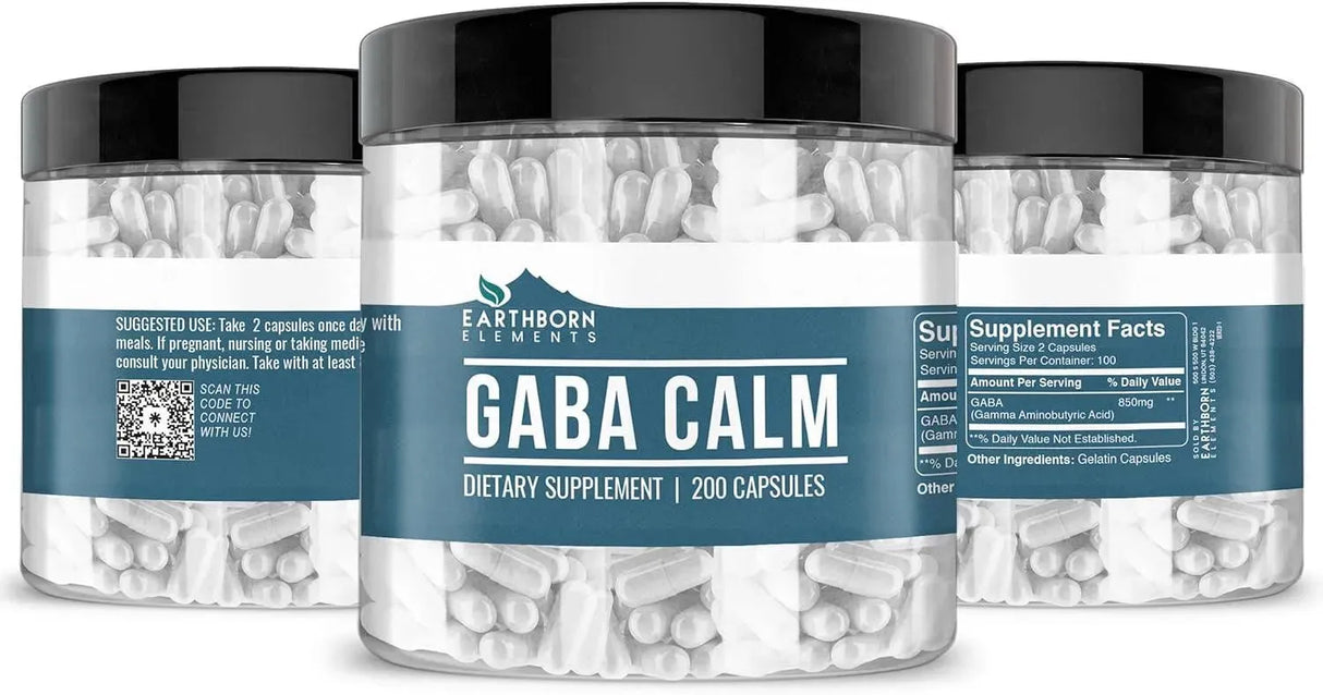 EARTHBORN ELEMENTS - Earthborn Elements GABA (Gamma Aminobutyric Acid) 200 Capsulas - The Red Vitamin MX - Suplementos Alimenticios - {{ shop.shopifyCountryName }}