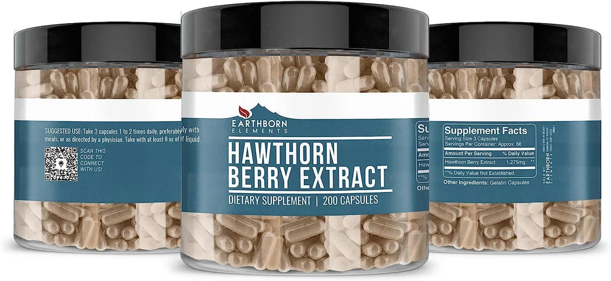 EARTHBORN ELEMENTS - Earthborn Elements Hawthorn Berry Extract 200 Capsulas - The Red Vitamin MX - Suplementos Alimenticios - {{ shop.shopifyCountryName }}