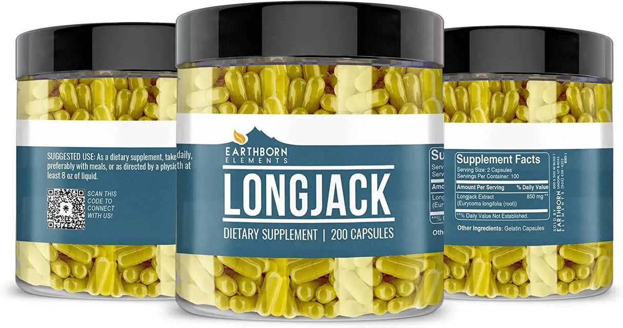 EARTHBORN ELEMENTS - Earthborn Elements Longjack Tongkat Ali Extract 200 Capsulas - The Red Vitamin MX - Suplementos Alimenticios - {{ shop.shopifyCountryName }}