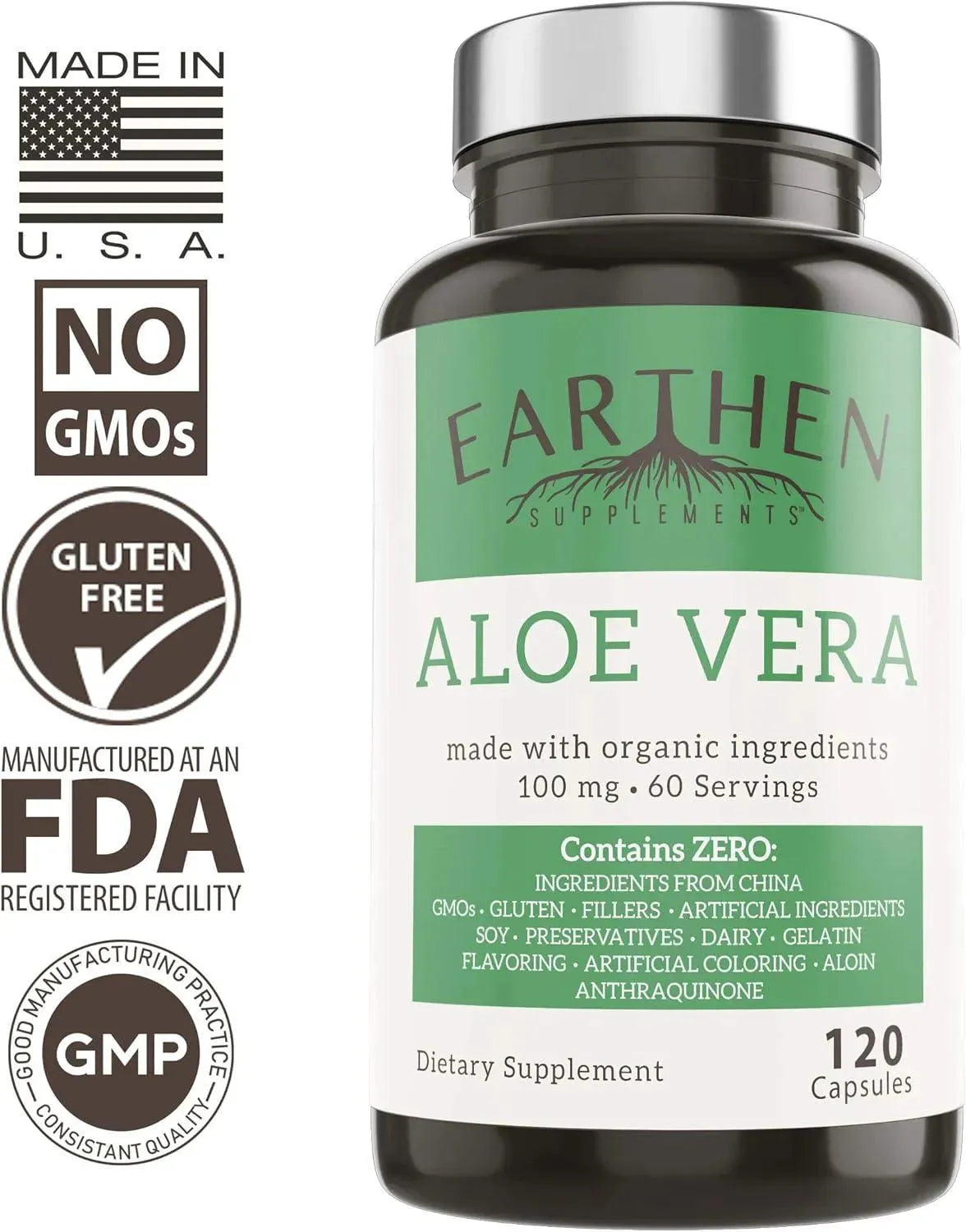 EARTHEN - EARTHEN Supplements Aloe Vera 20,000Mg. 120 Capsulas - The Red Vitamin MX - Suplementos Alimenticios - {{ shop.shopifyCountryName }}