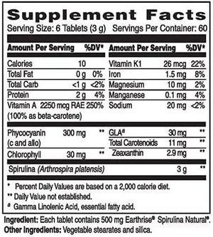 EARTHRISE - Earthrise Spirulina Natural 500Mg 360 Tabletas - The Red Vitamin MX - Suplementos Alimenticios - {{ shop.shopifyCountryName }}