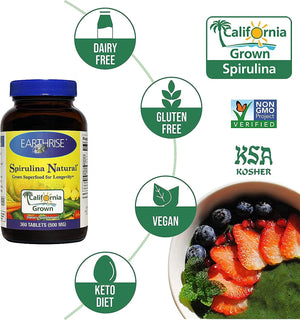 EARTHRISE - Earthrise Spirulina Natural 500Mg 360 Tabletas - The Red Vitamin MX - Suplementos Alimenticios - {{ shop.shopifyCountryName }}