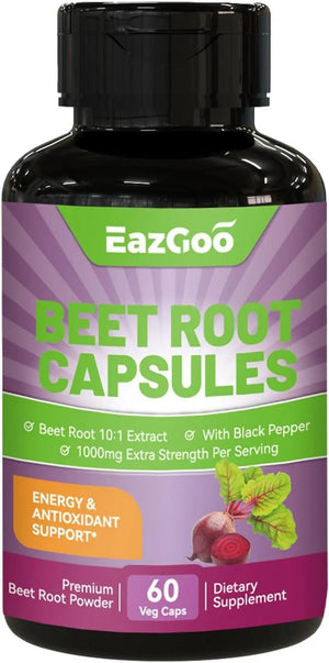 EAZGOO - EAZGOO Beet Root Capsules 1000Mg. 60 Capsulas - The Red Vitamin MX - Suplementos Alimenticios - {{ shop.shopifyCountryName }}