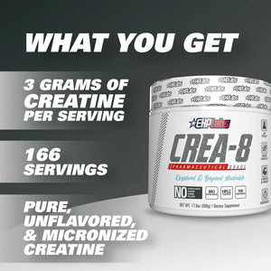 EHPLABS - EHPlabs CREA-8 Creatine Monohydrate Powder 100 Servicios 500Gr. - The Red Vitamin MX - Suplementos Alimenticios - {{ shop.shopifyCountryName }}