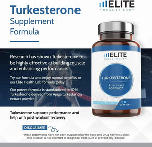 ELITE HEALTH LAB - Elite Health Lab Turkesterone Supplement 610Mg. 30 Capsulas - The Red Vitamin MX - Suplementos Alimenticios - {{ shop.shopifyCountryName }}