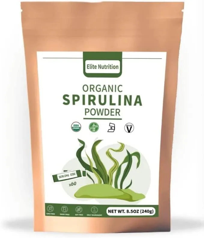 ELITE NUTRITION - Elite Nutrient Organic Spirulina Powder 240Gr. - The Red Vitamin MX - Suplementos Alimenticios - {{ shop.shopifyCountryName }}