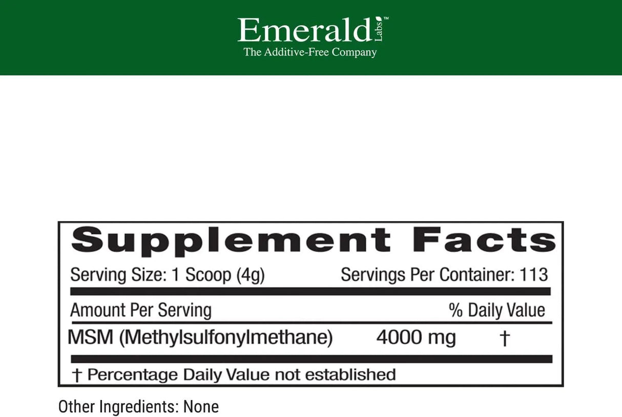 EMERALD LABS - EMERALD LABS MSM Powder 4,000Mg. 454Gr. - The Red Vitamin MX - Suplementos Alimenticios - {{ shop.shopifyCountryName }}