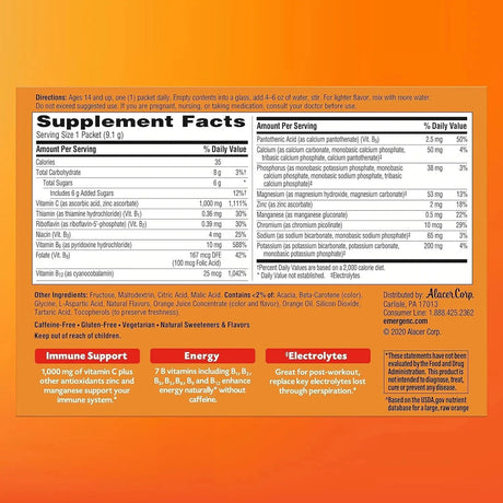 EMERGEN-C - Emergen-C 1000Mg. Vitamin C Powder for Daily Immune Support 60 Paquetes - The Red Vitamin MX - Suplementos Alimenticios - {{ shop.shopifyCountryName }}
