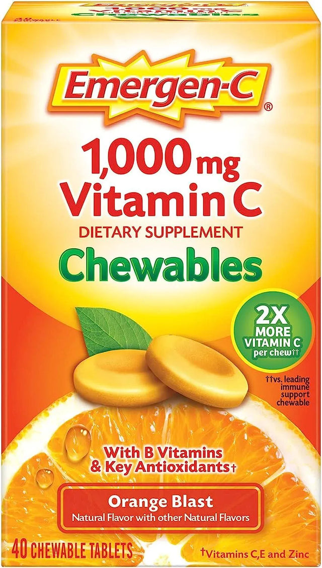 EMERGEN-C - Emergen-C Chewable Vitamin C 1000Mg. 40 Tabletas Masticables - The Red Vitamin MX - Suplementos Alimenticios - {{ shop.shopifyCountryName }}