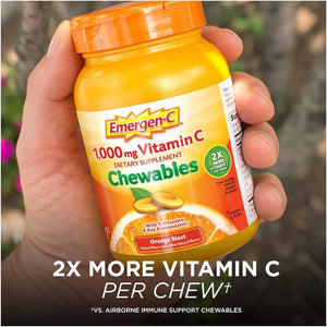 EMERGEN-C - Emergen-C Chewable Vitamin C 1000Mg. 40 Tabletas Masticables - The Red Vitamin MX - Suplementos Alimenticios - {{ shop.shopifyCountryName }}