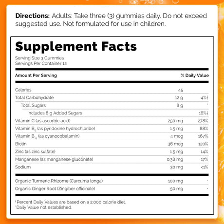 EMERGEN-C - Emergen-C Turmeric and Ginger Gummies Citrus 36 Gomitas - The Red Vitamin MX - Suplementos Alimenticios - {{ shop.shopifyCountryName }}