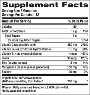 EMERGEN-C - Emergen-C Vitamin C and Ashwagandha Gummies 36 Gomitas - The Red Vitamin MX - Suplementos Alimenticios - {{ shop.shopifyCountryName }}