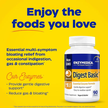 ENZYMEDICA - Enzymedica Digest Basic Essential Enzyme 90 Capsulas - The Red Vitamin MX - Suplementos Alimenticios - {{ shop.shopifyCountryName }}
