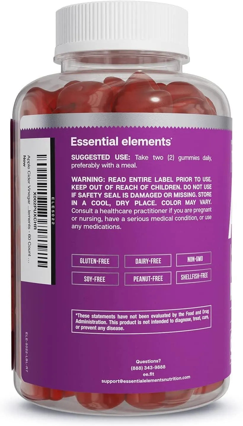 ESSENTIAL ELEMENTS - Essential Elements Apple Cider Vinegar 60 Gomitas - The Red Vitamin MX - Suplementos Alimenticios - {{ shop.shopifyCountryName }}