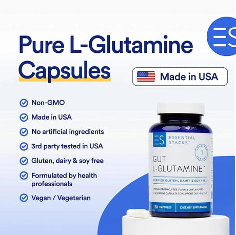 ESSENTIAL STACKS - Essential Stacks Gut L-Glutamine Capsules 1000Mg. 120 Capsulas - The Red Vitamin MX - Suplementos Alimenticios - {{ shop.shopifyCountryName }}
