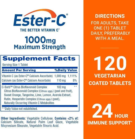 ESTER-C - Ester-C Vitamin C 1000Mg. 120 Tabletas - The Red Vitamin MX - Suplementos Alimenticios - {{ shop.shopifyCountryName }}