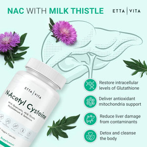 ETTA VITA - Etta Vita NAC Supplement N-Acetyl Cysteine 600Mg. 60 Capsulas - The Red Vitamin MX - Suplementos Alimenticios - {{ shop.shopifyCountryName }}