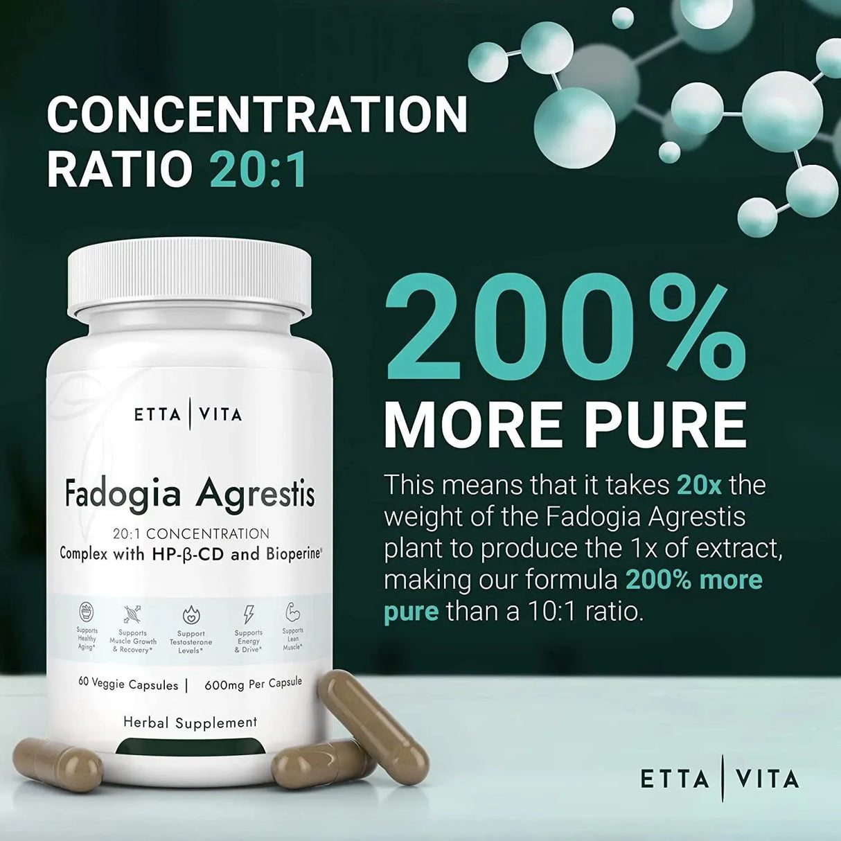 ETTA VITA - Etta Vita Organic Fadogia Agrestis 600Mg. 60 Capsulas - The Red Vitamin MX - Suplementos Alimenticios - {{ shop.shopifyCountryName }}