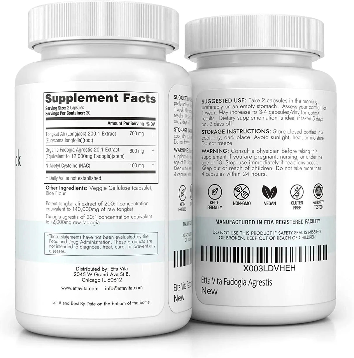 ETTA VITA - Etta Vita Tongkat Ali 700Mg. & Fadogia Agrestis 600Mg. 60 Capsulas - The Red Vitamin MX - Suplementos Alimenticios - {{ shop.shopifyCountryName }}