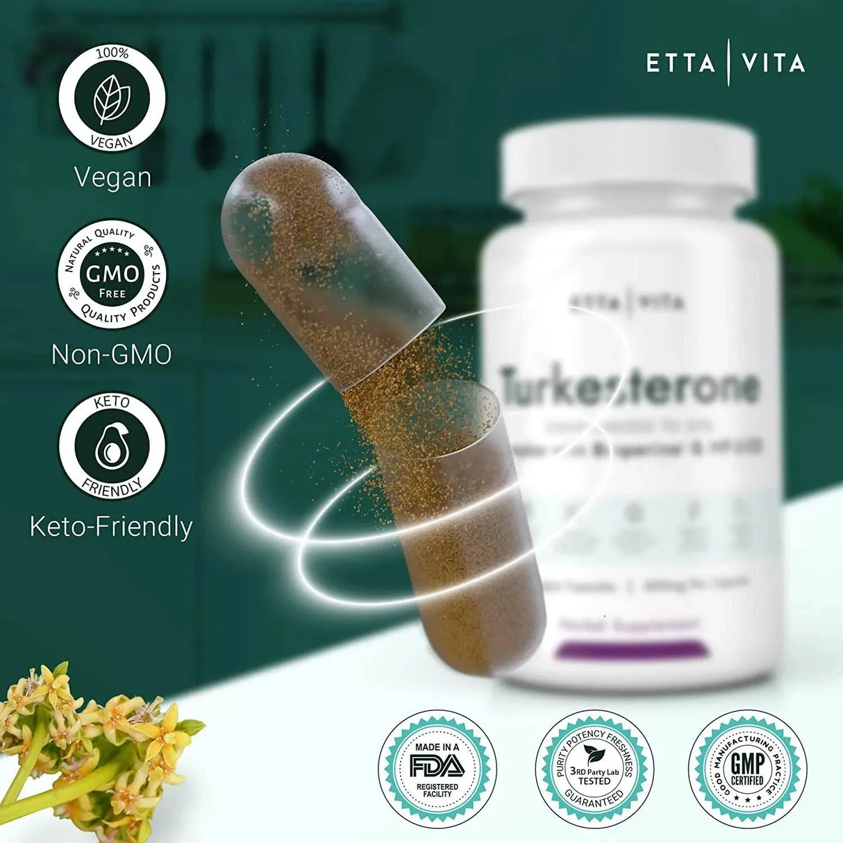 ETTA VITA - Etta Vita Turkesterone 500Mg. 60 Capsulas - The Red Vitamin MX - Suplementos Alimenticios - {{ shop.shopifyCountryName }}