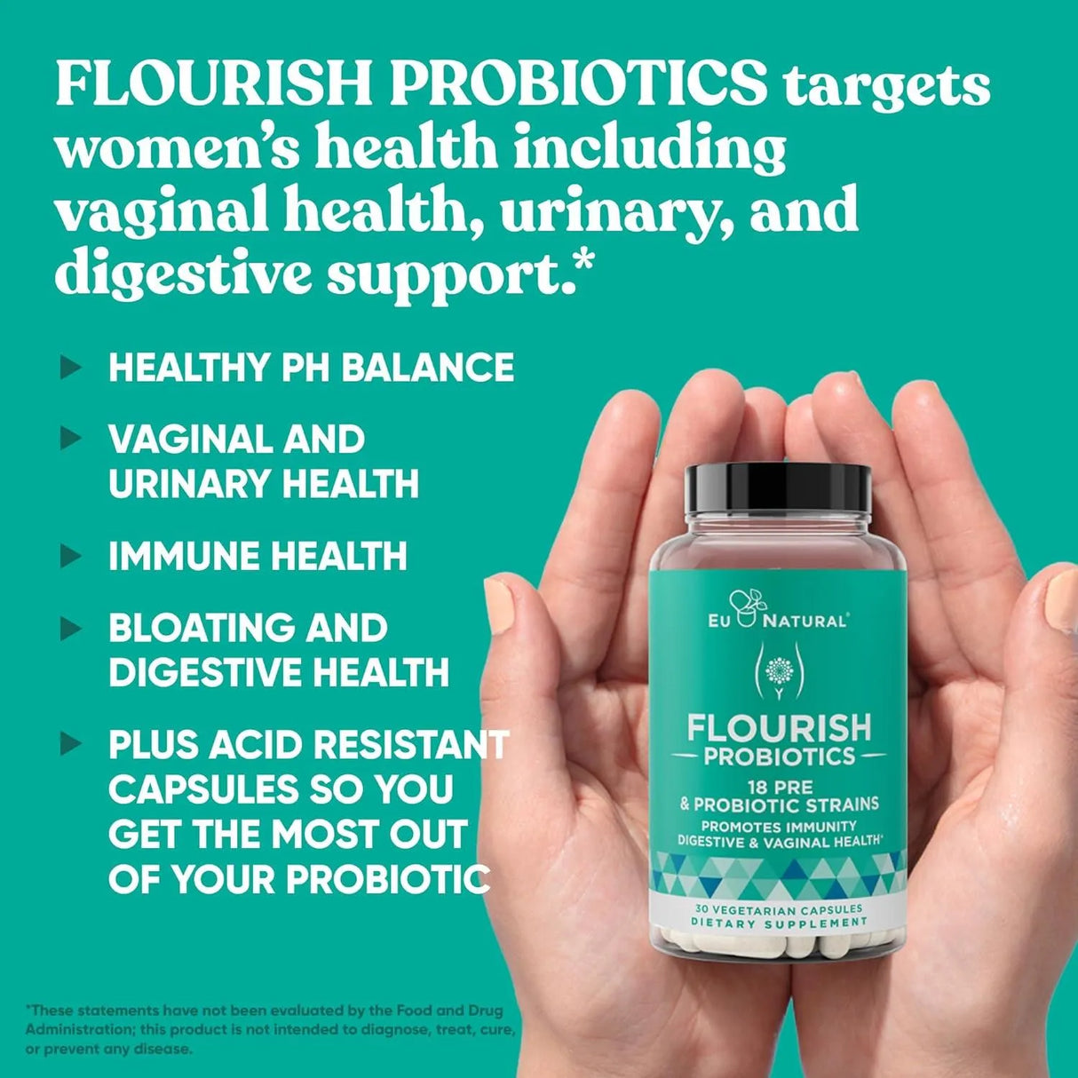 EU NATURAL - Eu Natural Flourish Probiotics + Prebiotics for Women 30 Capsulas - The Red Vitamin MX - Suplementos Alimenticios - {{ shop.shopifyCountryName }}