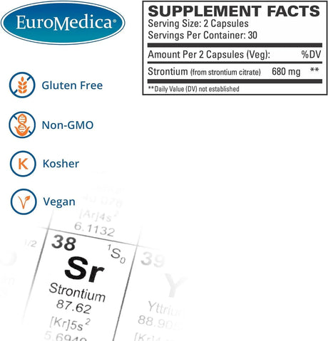 EUROMEDICA - EuroMedica Strontium 60 Capsulas - The Red Vitamin MX - Suplementos Alimenticios - {{ shop.shopifyCountryName }}