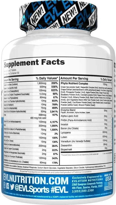 EVLUTION - EVL Advanced Daily Multivitamin for Men 60 Tabletas - The Red Vitamin MX - Suplementos Alimenticios - {{ shop.shopifyCountryName }}