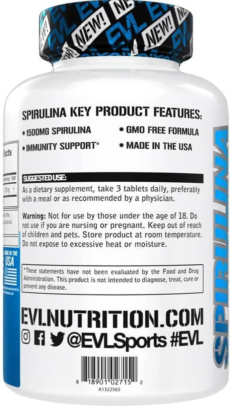 EVLUTION - EVL Spirulina Tablet 1500Mg. 60 Tabletas - The Red Vitamin MX - Suplementos Alimenticios - {{ shop.shopifyCountryName }}