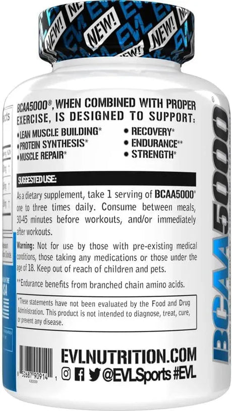 EVLUTION - Evlution BCAA5000 Amino Acids 240 Capsulas - The Red Vitamin MX - Suplementos Alimenticios - {{ shop.shopifyCountryName }}
