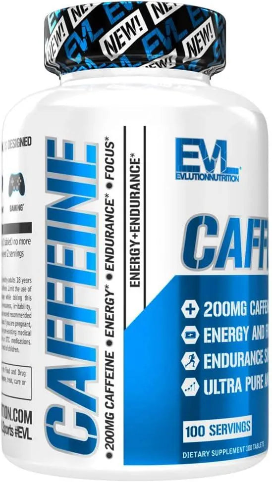 EVLUTION - Evlution Nutrition Caffeine 100 Tabletas - The Red Vitamin MX - Suplementos Alimenticios - {{ shop.shopifyCountryName }}