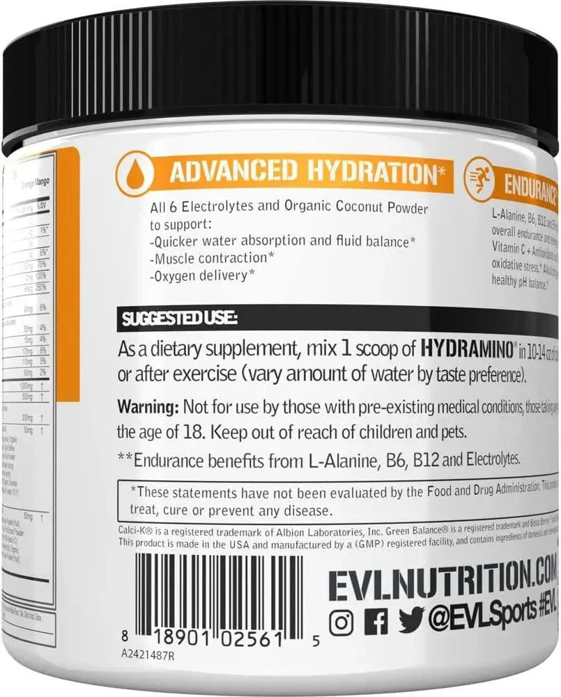 EVLUTION - Evlution Nutrition hydramino Complete Hydration 30 Servicios - The Red Vitamin MX - Suplementos Alimenticios - {{ shop.shopifyCountryName }}