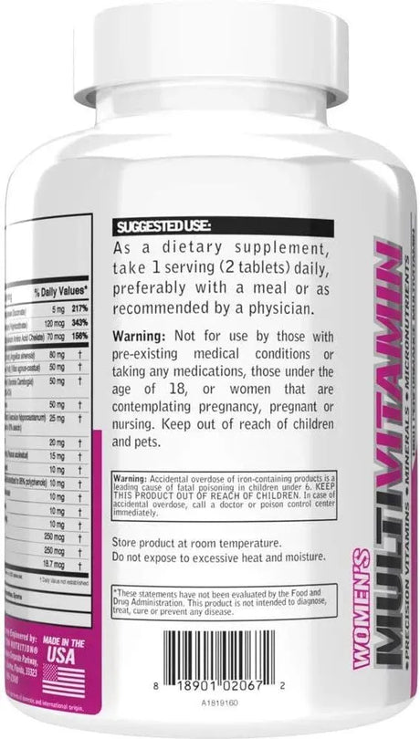 EVLUTION - Evlution Nutrition Women's Multivitamin 120 Tabletas - The Red Vitamin MX - Suplementos Alimenticios - {{ shop.shopifyCountryName }}