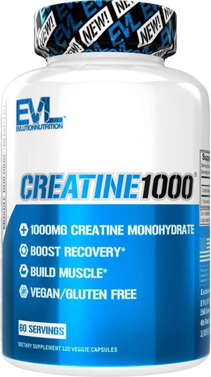 EVLUTION - Evlution Pure Creatine Monohydrate Capsules 1000Mg. 120 Capsulas - The Red Vitamin MX - Suplementos Alimenticios - {{ shop.shopifyCountryName }}