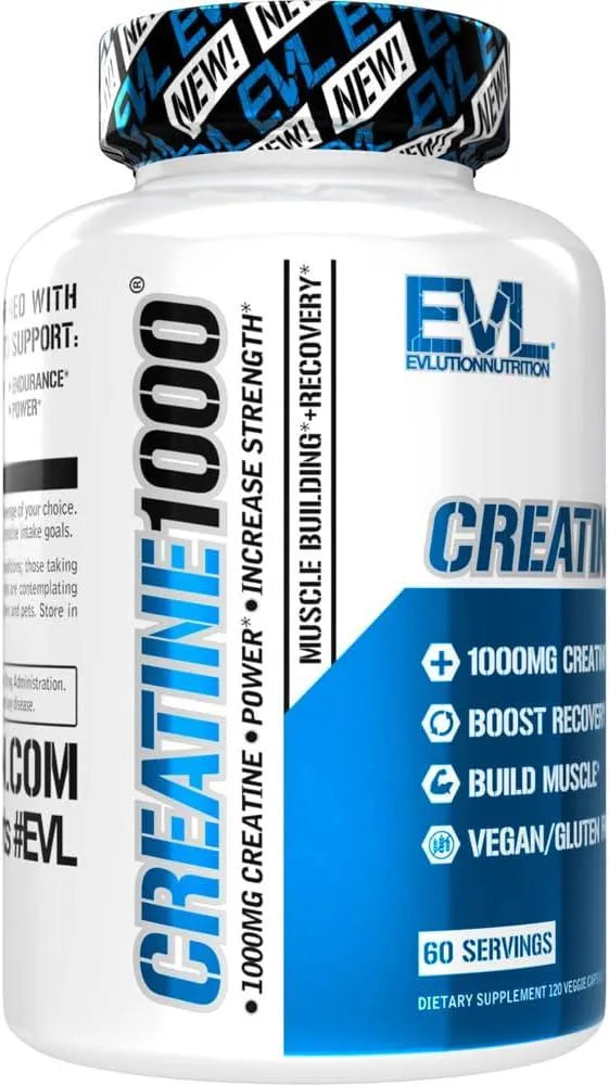 EVLUTION - Evlution Pure Creatine Monohydrate Capsules 1000Mg. 120 Capsulas - The Red Vitamin MX - Suplementos Alimenticios - {{ shop.shopifyCountryName }}