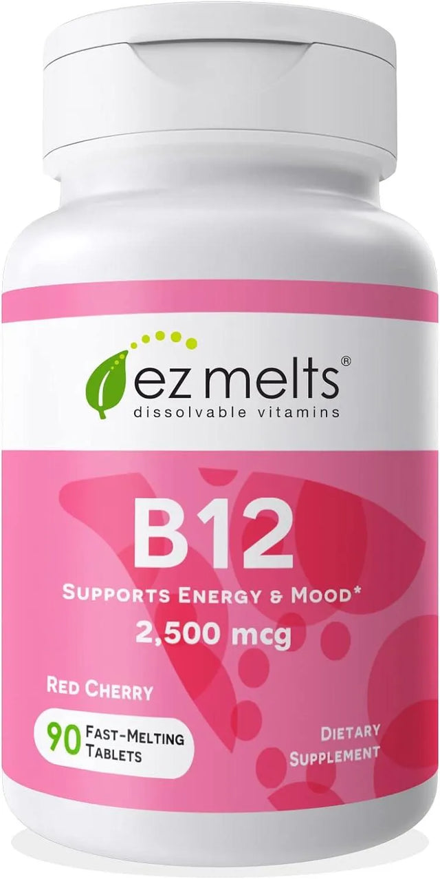 EZ MELTS - EZ Melts Dissolvable B12 Vitamin 2,500mcg 90 Tabletas - The Red Vitamin MX - Suplementos Alimenticios - {{ shop.shopifyCountryName }}